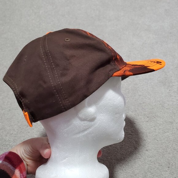 GM CHEVY Chevrolet Mossy Oak Blaze Camo Hat Cap Adjustable Orange Brown Men's OS - Picture 6 of 9